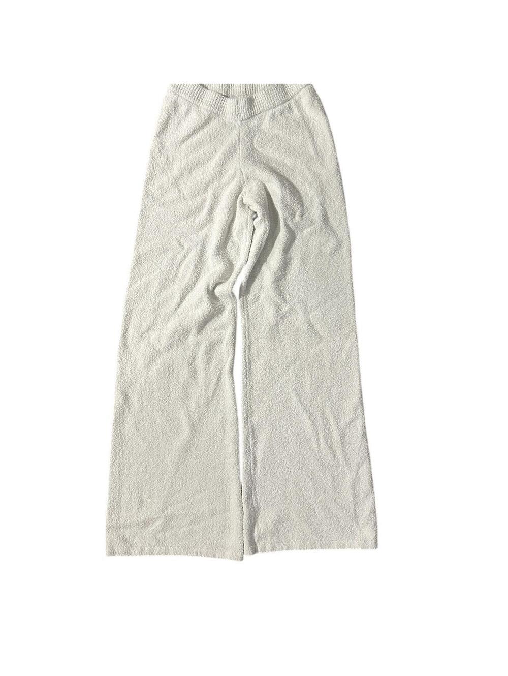 One Mile White high-waisted wide-leg beach pants